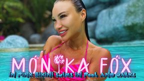 Monika Fox In Pink Bikini Swims In Pool And Walks