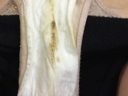 Showing off my delicious pad with pussy discharge on the last day of my period