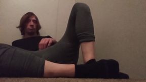 Teasing My Girldick Wearing Boxer-briefs and Leggings