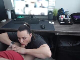 Secret Zoom Fellatio - Drank Each Drop During the time that That guy Was on a Work Call