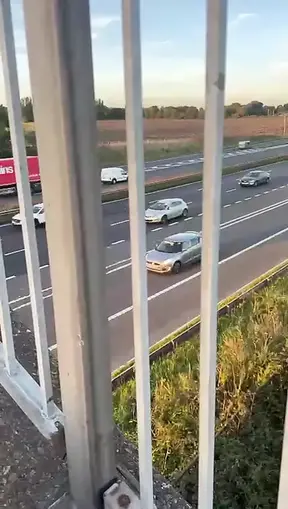 Boyfriend fucks girlfriend on uk motorway bridge