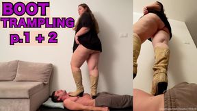 Dual Boot Trampling on My Slave – Flats and Heels Combined