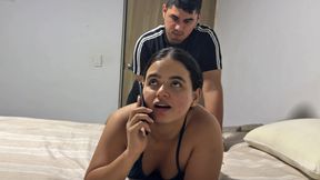 My stepsister walks into my hotel room and ends up in HARDCORE SEX with lots of cum