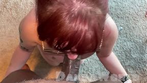Ebony Slut Sucks BBC and Rides Fat Dick in MFF Threesome