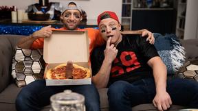 ”Dom King has some surprise in the pizza for Logan Aarons”