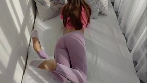 Footjob - Sockjob - Sock fetish video in clean white Socks