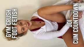 YOUR GYM CRUSH NOTICES YOU LOOK AT HER FEET TOO MUCH, DECIDES TO DRAIN YOUR BALLS WITH JOI AND CUM COUNTDOWN