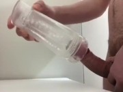 Fucking Clear Fleshlight with Sloppy Creampie
