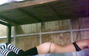 Luli teen crossdresser showing ass