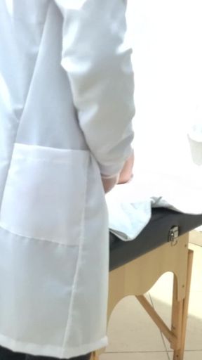Proctologist Performs Anal Exam on Constipated Patient.