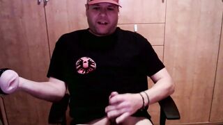 Super hot boy tears up fleshlight on cam with enormous cum shot (and slow-mo)