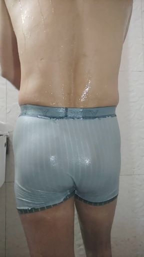Taking Shower with Bubble Butt.