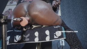 Ebony Gets Fucked by Fuck Machine