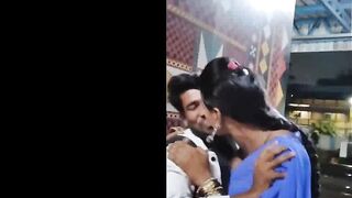 Shemale kissing and wild sex in public