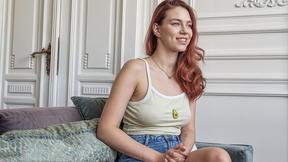 ”Sexy ginger cannot have enough of this big fucking prick deep in her throat”