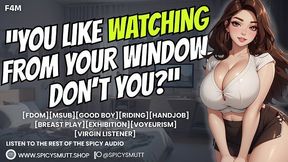 [f4m] Your Fdom Milf Neighbor Knows You Spy On Her [good Boy][riding][handjob] [breast Play][exhibition][voyeurism] [virgin Listener]