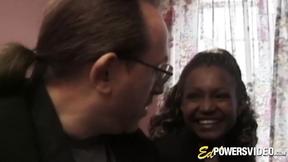 ”Black beautiful babe Layla Gates sprayed by jizz in classic casting”