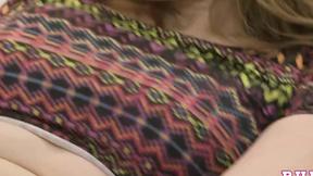 ”Hot GF is rubbing her beaver when he walks in”