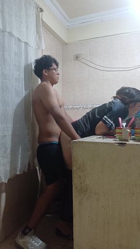 Maid fucked by her boss, almost discovered by her wife   Clip 1