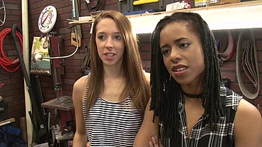 Garage Use Shop For Interracial Lesbian Sex