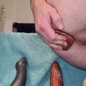 Squarepeg toys huge dildo anal play gape