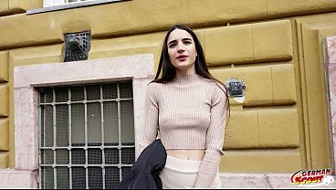 GERMAN SCOUT - Eye Rolling Orgasm for slim french Girl Candie Luciani at Casting Fuck