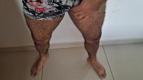 Jerking off with my rock-hard cock!