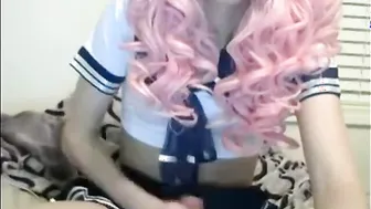 Amateur Twink Crossdresser Masturbates in Sexy Costume