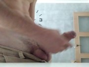 Cachondo Y Con Ganas de Mamada Chupa La Banana y a la Vez Pajea Su Gran Verga Suave