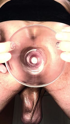 Sissy Slut Kandi Gets Her Ass Stretched Out by Giant Glass Dildo