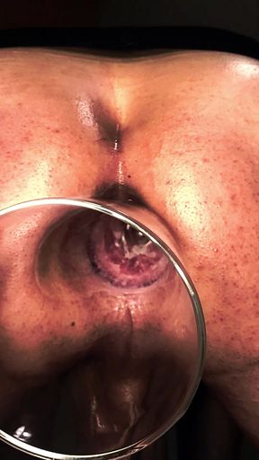 Sissy Slut Kandi Gets Her Ass Stretched Out by Giant Glass Dildo