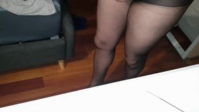 Dani_leg and Amazing Sexy Legs in Black Pantyhose