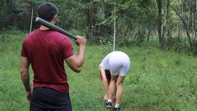 Submissive Russian MILF gets fucked with a stick and gives deepthroat
