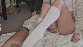 Love Blooms in VIRGIN territory as she performs her FIRST EVER FOOT JOB!!!