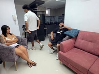 I prove my cuckold friend's wife's fidelity with the best fuck of his life and he catches us doing it.