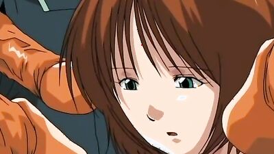 Brunette punished for sin in class with blowjob and deepthroat punishment