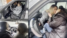 Naughty girls having fun with Toyota