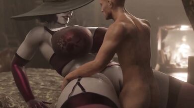 Filing Dimitrescu's plush slots deep with thick creampies