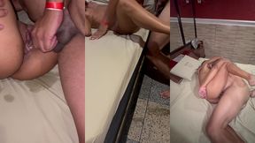 comedor pegou hotwife na balada na frente do corno, ficou de namoradinho, levou pro motel e gozou dentro varias vezes. e ainda chamou garcom que meteu no cuzinho da esposa sem do!