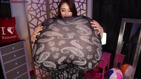 Breast Inflation in Black Dress Part 1