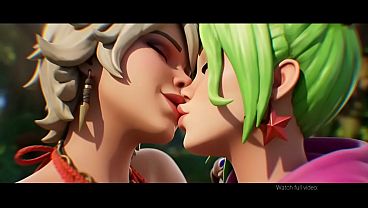 Joni x Zoey lesbian kissing (Fortnite /AI generated)