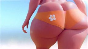 Massive Animated 3D Tits & Thick Booty - Jiggling Walking Simulation