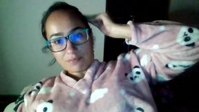 Horny Masturbating with Pillow by Her Friend Two Times