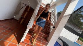Dalilah leads to the pool
