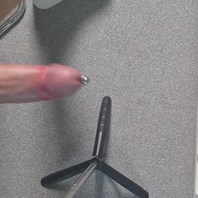 I almost came while shaking my pierced cock!