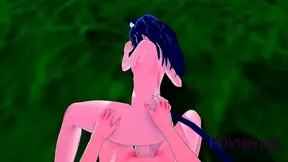 Rem’s Neko Adventures – Summoning Demon Lord Outdoors for 3D Creampie Fun