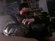 Oregonleatherboy Gooning Gone Wild Wearing WW2 Leather Bomber Jacket Smoking