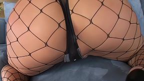 Stunning Big Boob Brunette Wearing Fishnets Gets Slammed Hard By Thick Cock