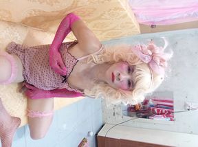 Oanh Le transgender wearing sexy clothes playing anal happily to the top
