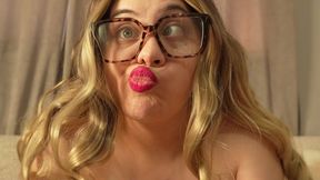 My Stepsister makes funny stupid faces and grimaces, rolls her eyes, makes ahegao heads and makes all kinds of random faces and wants you to cum from what she does